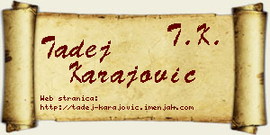 Tadej Karajović vizit kartica